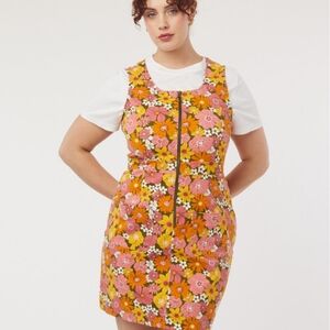 Joanie Clothing Vintage Floral Print Pinafore Dress